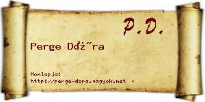 Perge Dóra névjegykártya